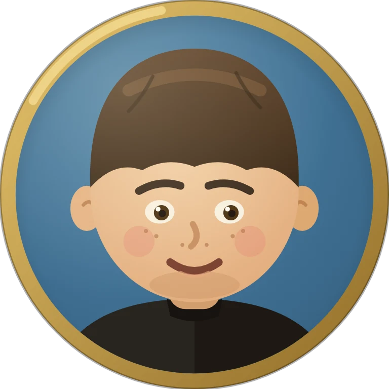 Tolya, a kid with a bowl cut and rosy cheeks